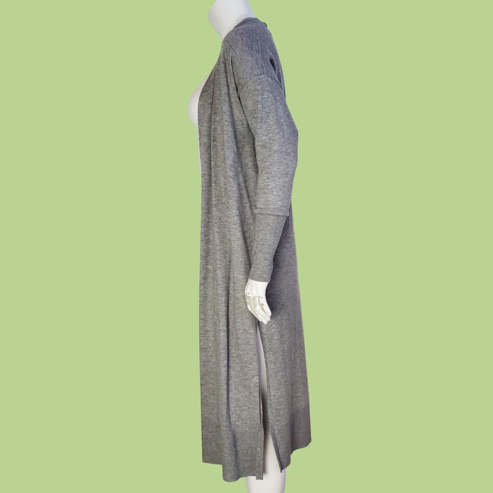 Ann Taylor Gray Heathered Long Cardigan